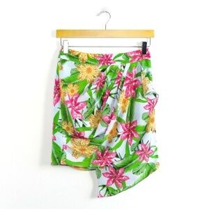 Premonition designer skirt boutique tropical asymmetric floral print beach vacay